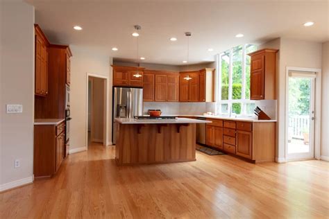 steel grey leathered with honey oak cabinets|honey oak cabinet color matching.